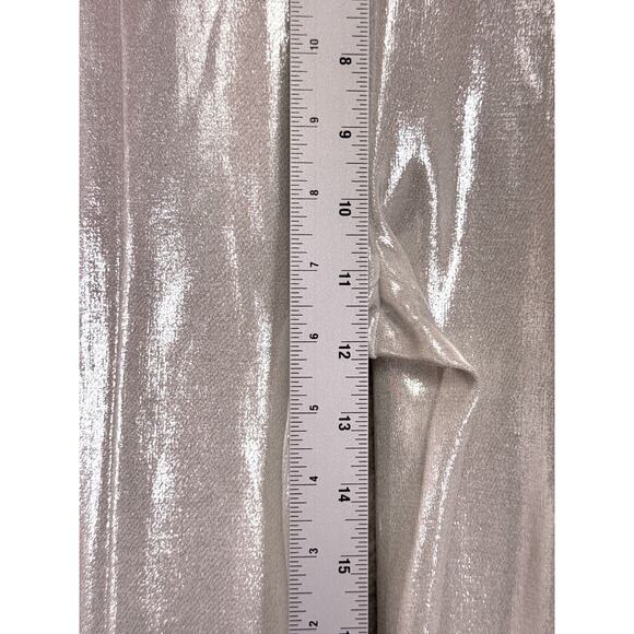 Norma Kamali Spat Leggings Small Womens Silver Metallic Retro Split Hem Flare - Picture 4 of 6